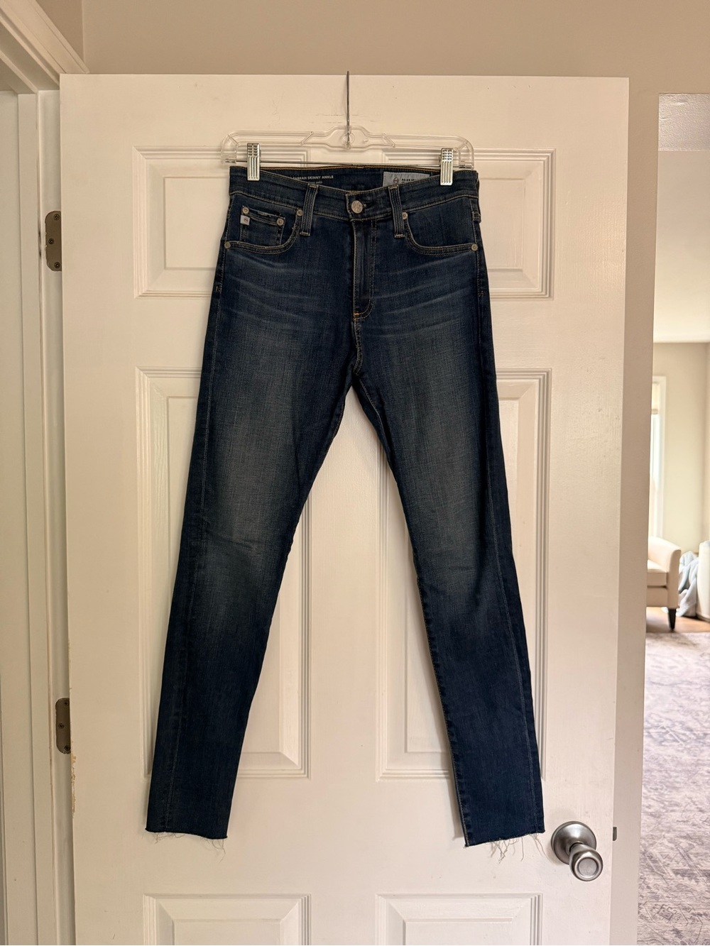 Women's Skinny Stretch Jeans in Dark Blue Wash THE FARRAH SKINNY ANKLE